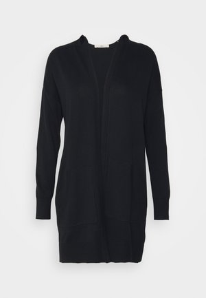 LONG HOODED OPEN CARDIGAN - Cardigan - black