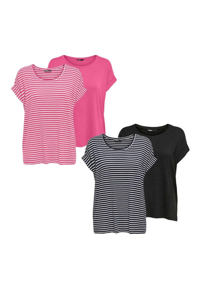 ONLY MOSTER 4 PACK - T-shirt basic - gin fizz night sky