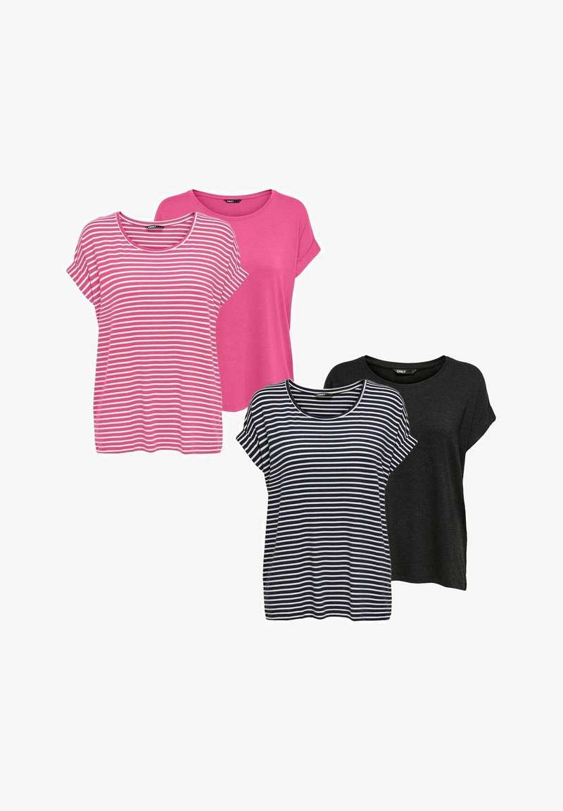 ONLY MOSTER 4 PACK - T-shirt basic - gin fizz night sky