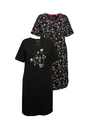 2 PACK SLEEP SCRIBBLE - Yöpaita - black