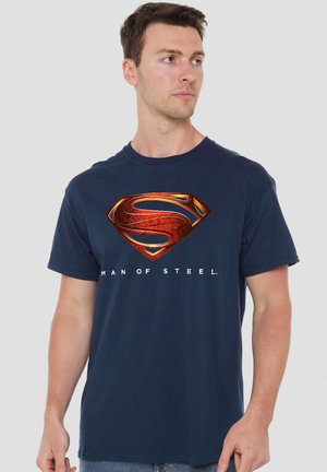 Warner Brothers, MAN OF STEEL MOS NEW LOGO - Print T-shirt - dark blue