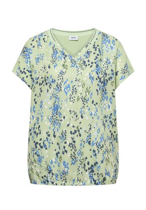 Cecil, KURZARM BLUSENSHIRT MIT STRUKTURMIX - Pusero - raw matcha lime