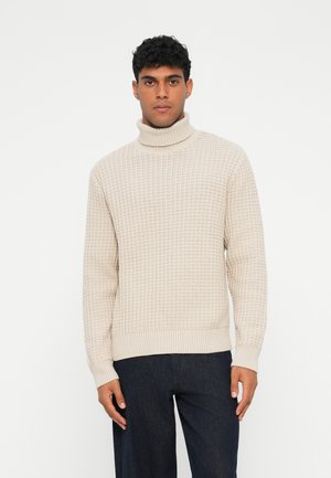 SLHTOM STRUCTURE ROLL NECK - Trui - oatmeal