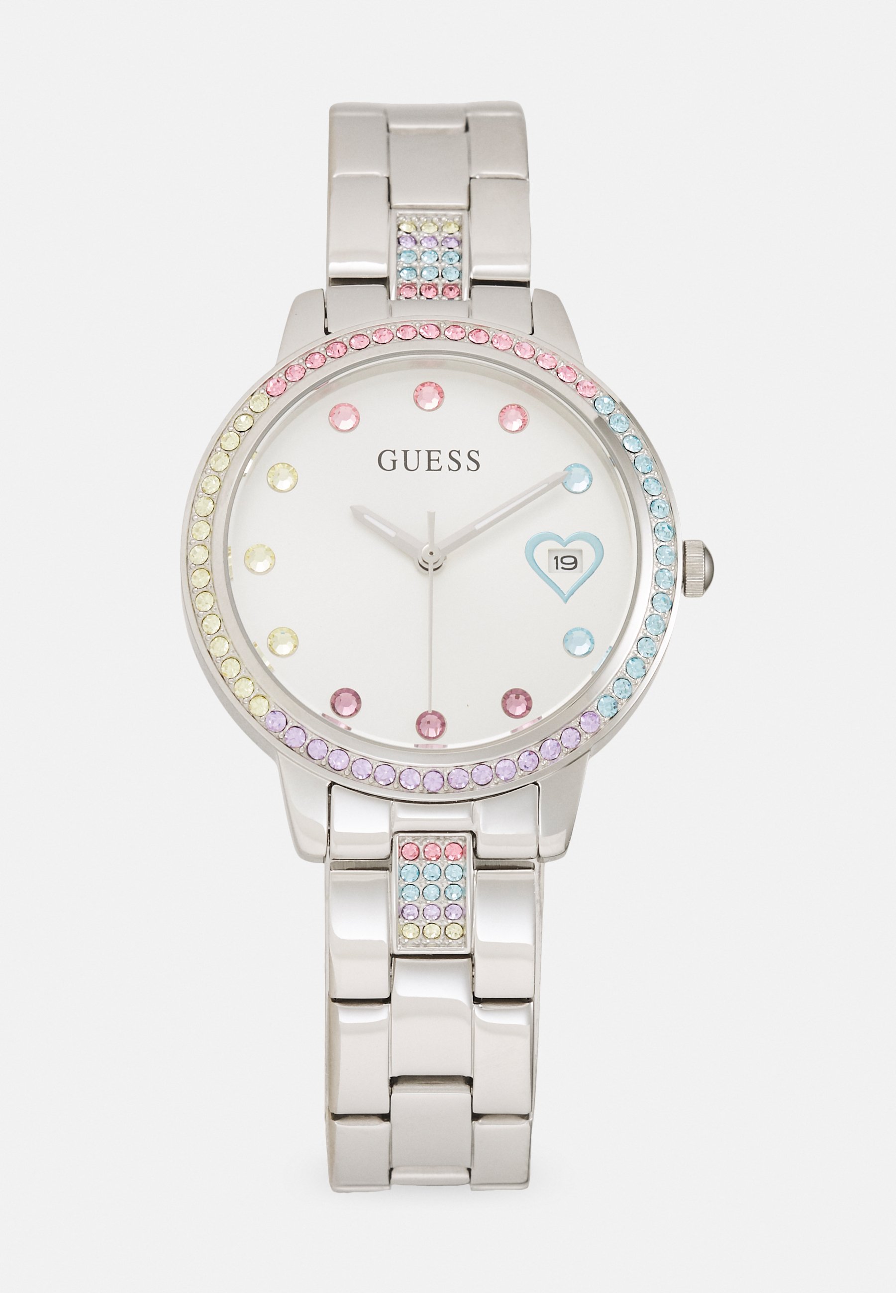 Guess THREE OF HEARTS Uhr silver-coloured/silberfarben