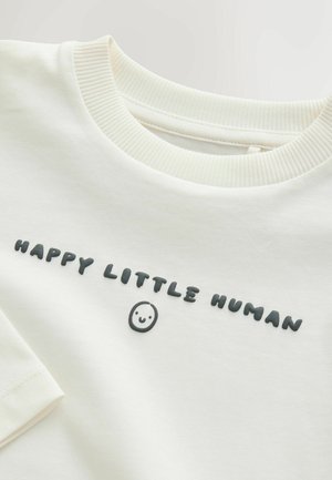 Next, REGULAR FIT - LONG SLEEVE SMALL GRAPHIC PRINTED T-SHIRT . - Long sleeved top - white happy little human slogan