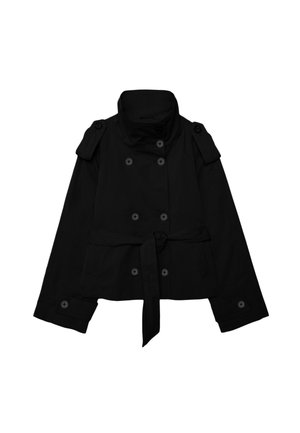 Stradivarius, HIGH NECK TRENCH COAT WITH BELT 01785258 - Veste légère - black