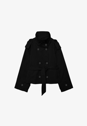 Stradivarius, HIGH NECK TRENCH COAT WITH BELT 01785258 - Leichte Jacke - black