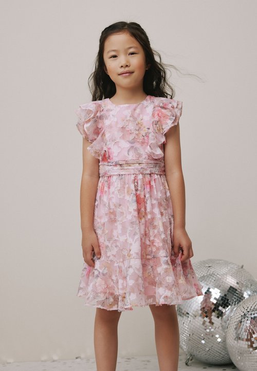 Next REGULAR FIT - FLORAL RUFFLE PARTY - Rochie de zi - pink