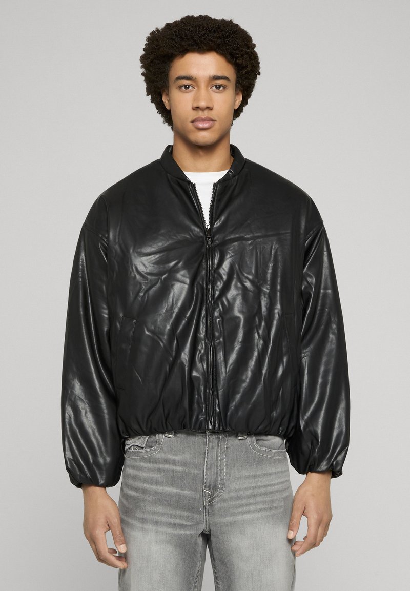 Another Cotton Lab ANOTHER - Imitert skinnjakke - black