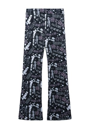 FLARED STAMPA MANGA - Pantaloni - nero