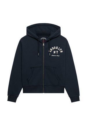 Superdry & Co, SUPERDRY ATHLETIC ESSENTIAL RELAXED CROP ZIP HOODIE.. - Sweatjacke - eclipse navy