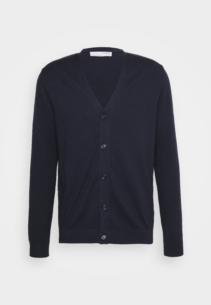 Selected Homme SLHBERG V NECK CARDIGAN - Gilet - navy blazer melange/bleu  marine - ZALANDO.FR