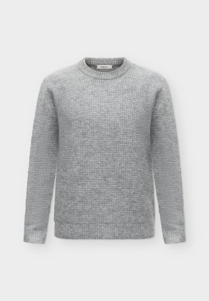 Selected, SLMRAI LS KNIT WAFFLE CREW NECK - Пуловер - light grey melange