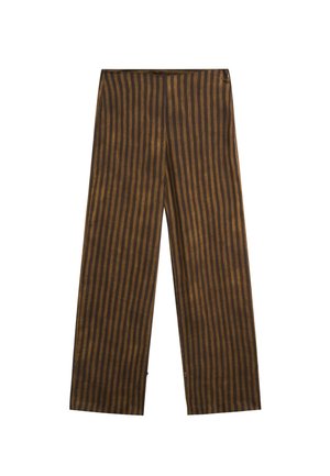 Massimo Dutti, STRIPED FLOWING CO-ORD PANTS - Pantaloni - khaki