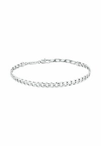Bracciale in argento con maglie intrecciate e finitura lucida. Include una chiusura sicura. Design semplice e moderno.