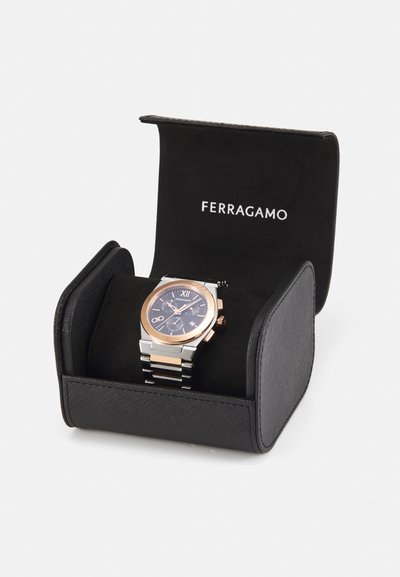 FERRAGAMO VEGA - Ura kronograf - brown/silver-coloured/rose gold-coloured