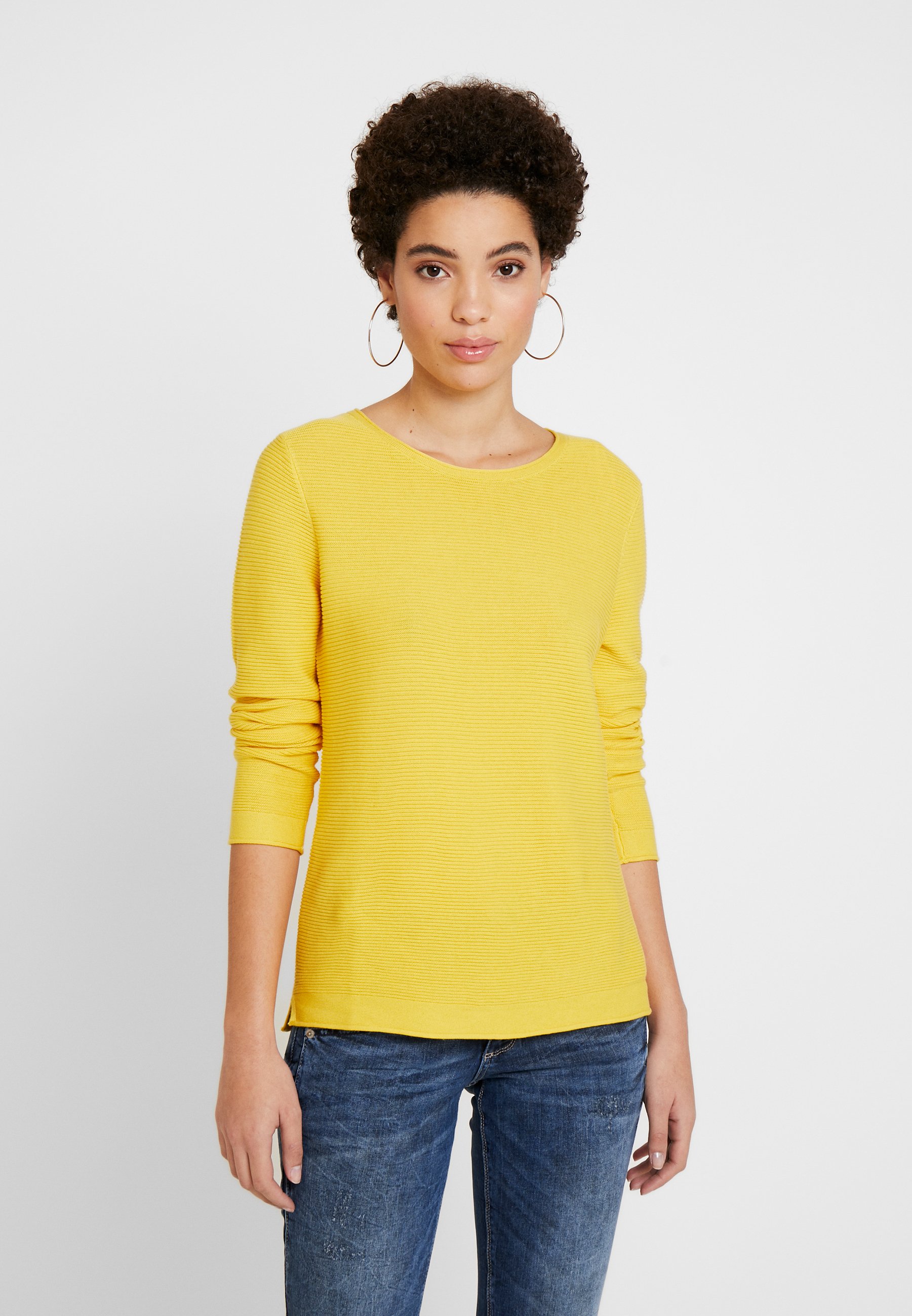 TOM TAILOR NEW OTTOMAN Strikkegenser jasmine yellow TOM TAILOR NEW OTTOMAN - Strikkegenser - jasmine yellow