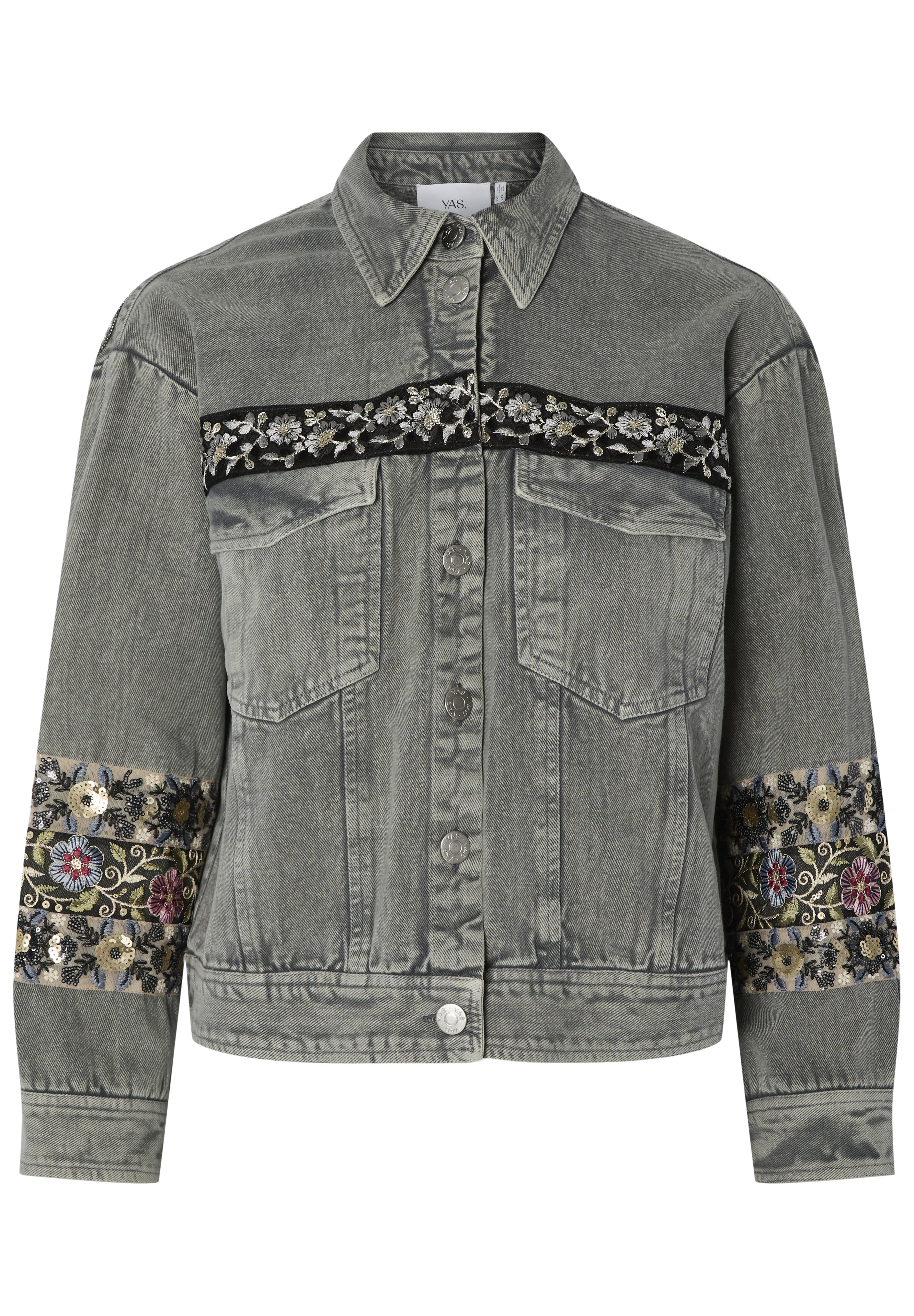 YAS YASVISION - Denim jacket - medium grey denim/grey denim