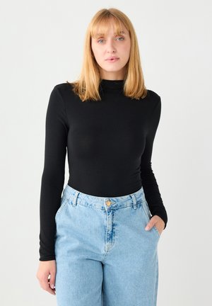 SLIM FIT NECK - T-shirt à manches longues - black