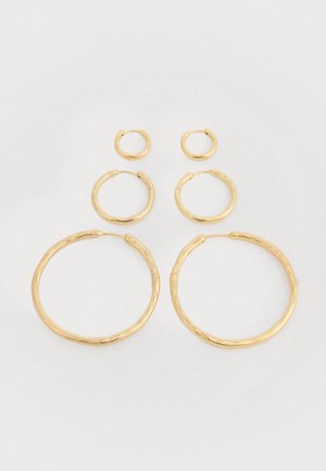 THE GRANADA HAMMERED HOOPS GOLD SET - Korvakorut - gold-coloured