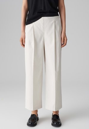 HIGH RISE CROPPED PINSTRIPE - Trousers - natural glaze