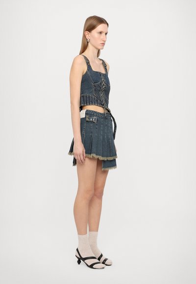 Feng Chen Wang PLEATED SKIRT - Minisukňa - blue