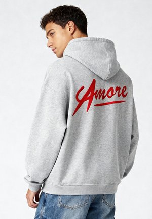 AMORE EMBROIDERY HEAYVWEIGHT UNISEX - Sweat à capuche - mottled grey