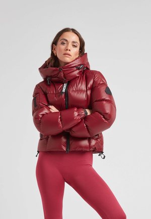 EZ BOXED CROP PUFFER  LUX - Piumino - dark cranberry black