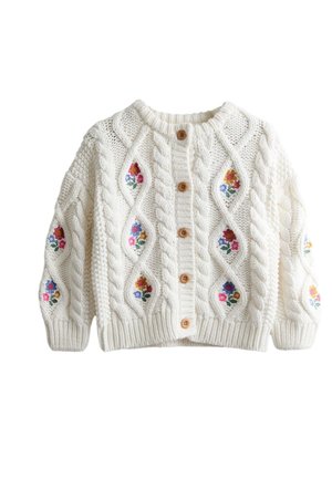 JoJo Maman Bébé REGULAR FIT - EMBROIDERED CHUNKY  - Svetrík - cream