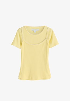 Next, REGULAR FIT - POINTELLE LAYERED T-SHIRT - Print T-shirt - lemon yellow