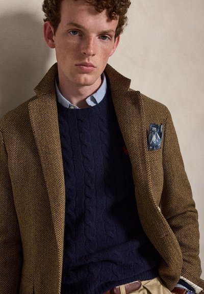 Polo Ralph Lauren CABLE-KNIT WOOL-CASHMERE SWEATER - Pullover - hunter navy