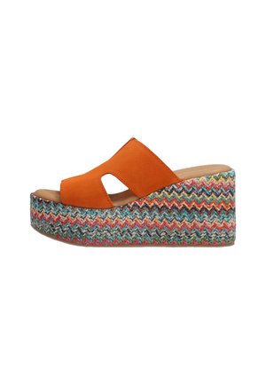 Muiltjes met hak - orange