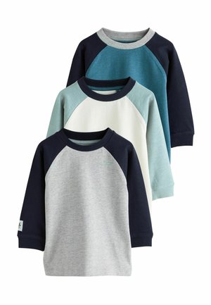 Next, REGULAR FIT - LONG SLEEVE TEXTURED T-SHIRTS 3 PACK . - Sweatshirt - multi navy
