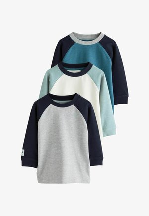 Next, REGULAR FIT - LONG SLEEVE TEXTURED T-SHIRTS 3 PACK . - Sweatshirt - multi navy