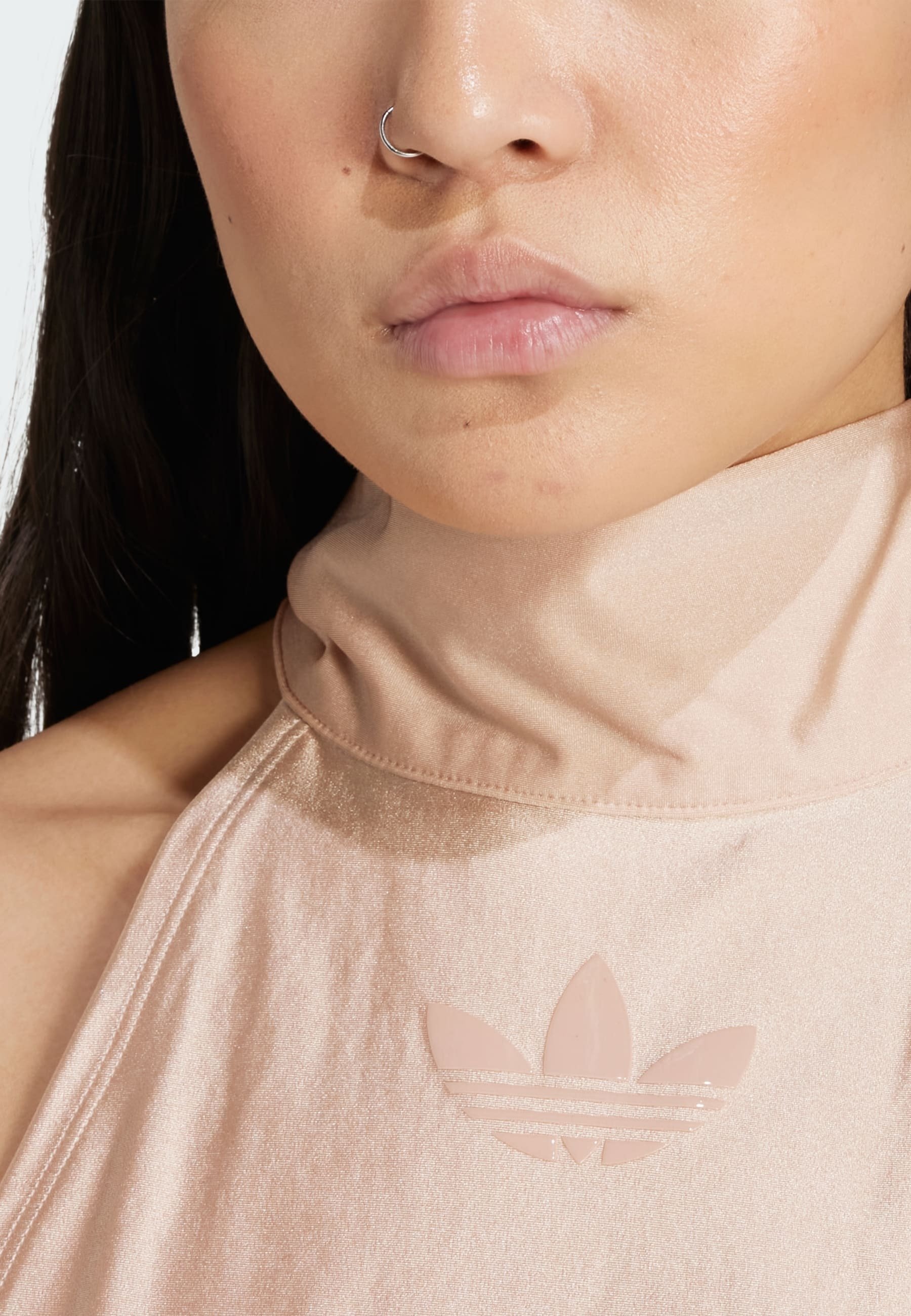 adidas Originals NECK CROP - Top - ash pearl/donkerroze - Zalando.nl