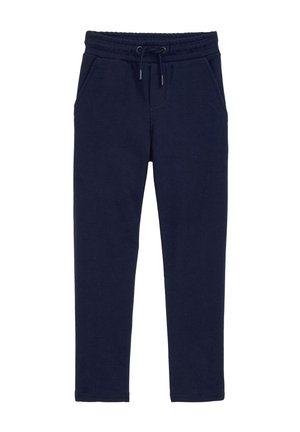 Marineblaue Sweatpants mit elastischem Bund und verstellbarem Kordelzug, mit Seitentaschen und geradem Bein.