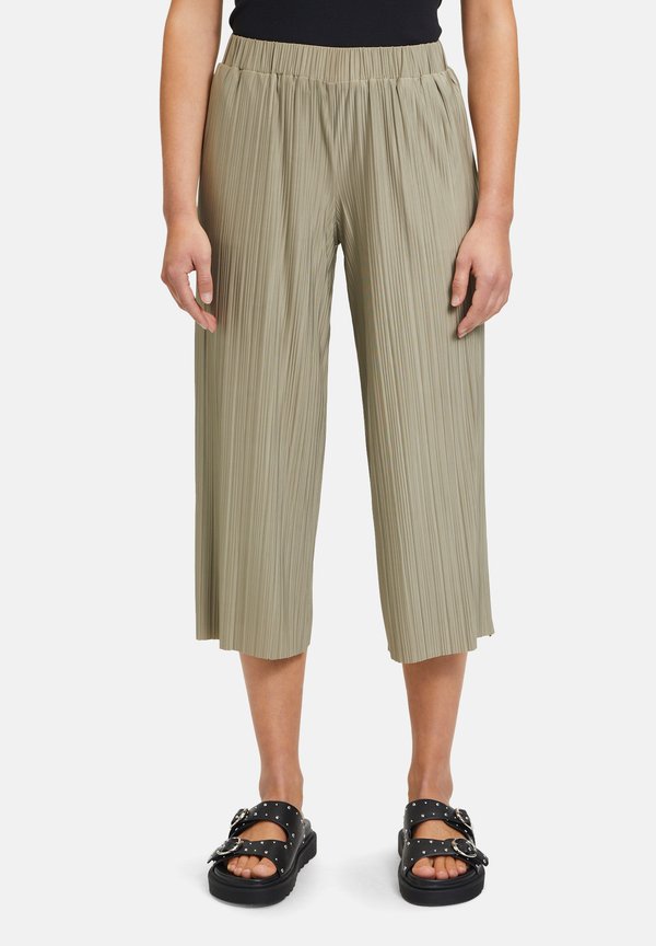 CASUAL-MIT PLISSEE - Stoffhose - beige