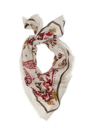 PIOMBO, PAISLEY-PRINT SCARF - Fular - white brown