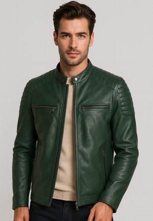 Leather jacket - dark green