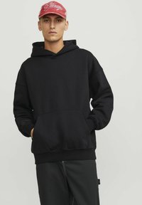 Jack & Jones - JORVIBE HOOD - Ikdienas džemperis - black Miniatūras attēls 1