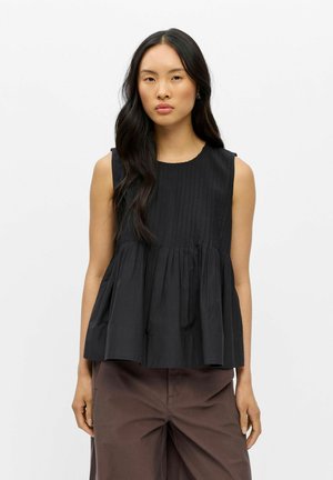 Object TOP PLEATED PEPLUM - Blouse - black