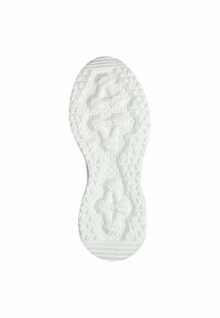 Valge kummist kingapaelte tald, millel on geomeetriline haardemuster, sealhulgas kuusnurkade ja kolmnurkade kujundeid. Tekstureeritud pind libisemise vältimiseks.