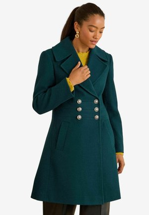 REGULAR FIT - MILITARY BUTTON - Klasický kabát - teal blue