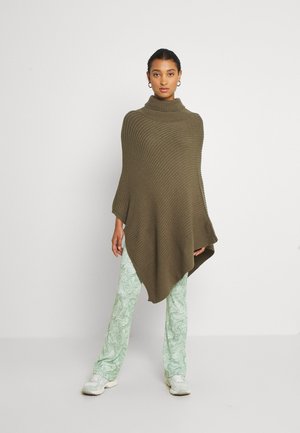 ELLIE ROLL NECK PONCHO - Pltnka - khaki