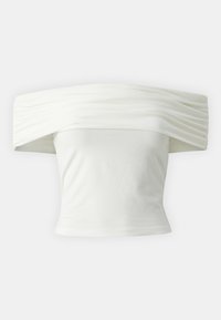 ONLLIVE LOVE OFF SHOULDER - Printtipaita - cloud dancer