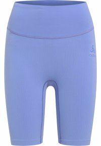 Odlo paarse geribde shorts met een hoge tailleband, voorzien van een subtiele logodetail en een gladde textuur, ontworpen voor actieve kleding.