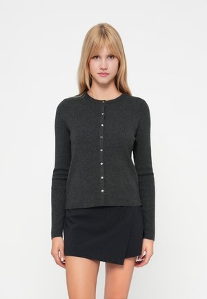 ONLBILLIE FITTED CARDIGAN - Kardigán - dark grey melange