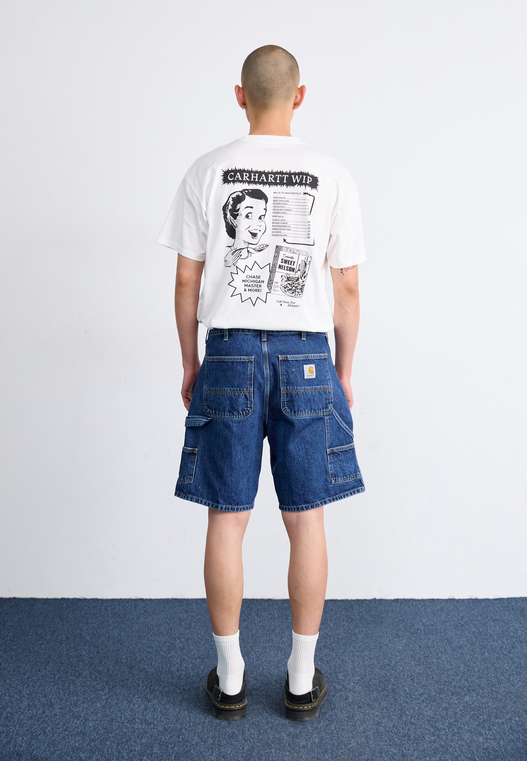 Carhartt WIP DOUBLE KNEE SMITH - Denim shorts - blue stone washed