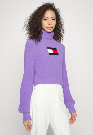 CROP FURRY FLAG - Svetr - violet viola