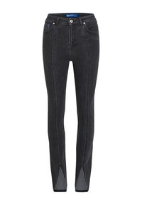 HIGH-RISE SPLIT-HEM SKINNY - Blugi skinny fit - stone washed black